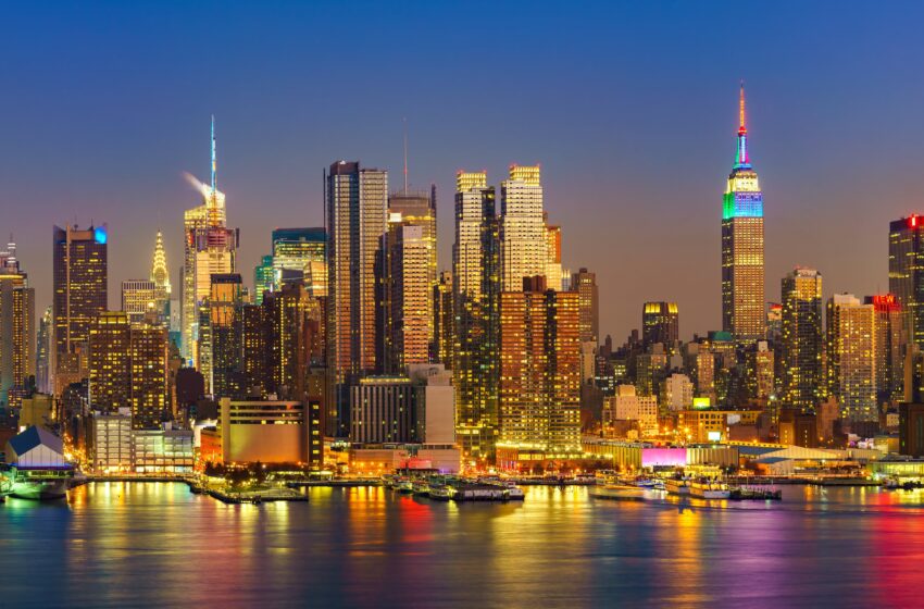 vista da cidade de Nova York de noite
